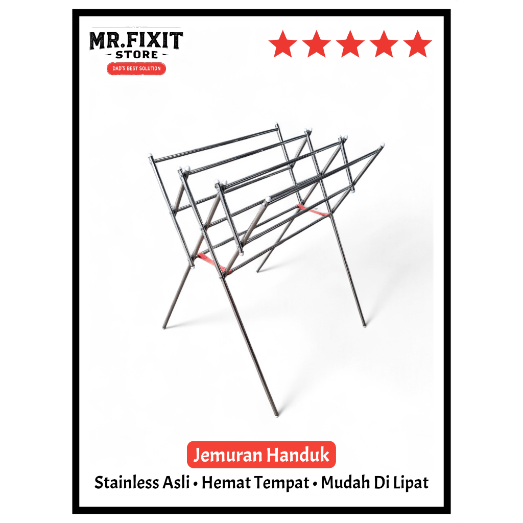 Mr.Fixit Jemuran Handuk Mini Lipat Stainless Rak Baju Bayi Kecil Anti Karat
