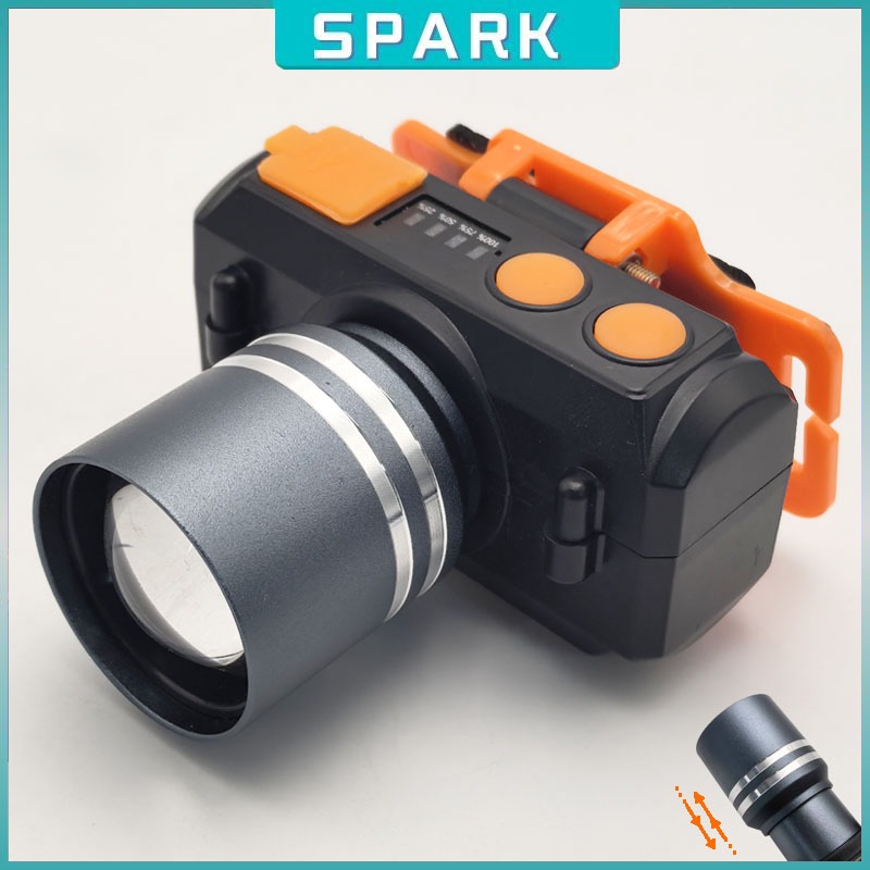 QYD Senter Kepala Zoom SmartBright Stepless dimming TYPE-C Layar Persentase Baterai Outdoor Ideal