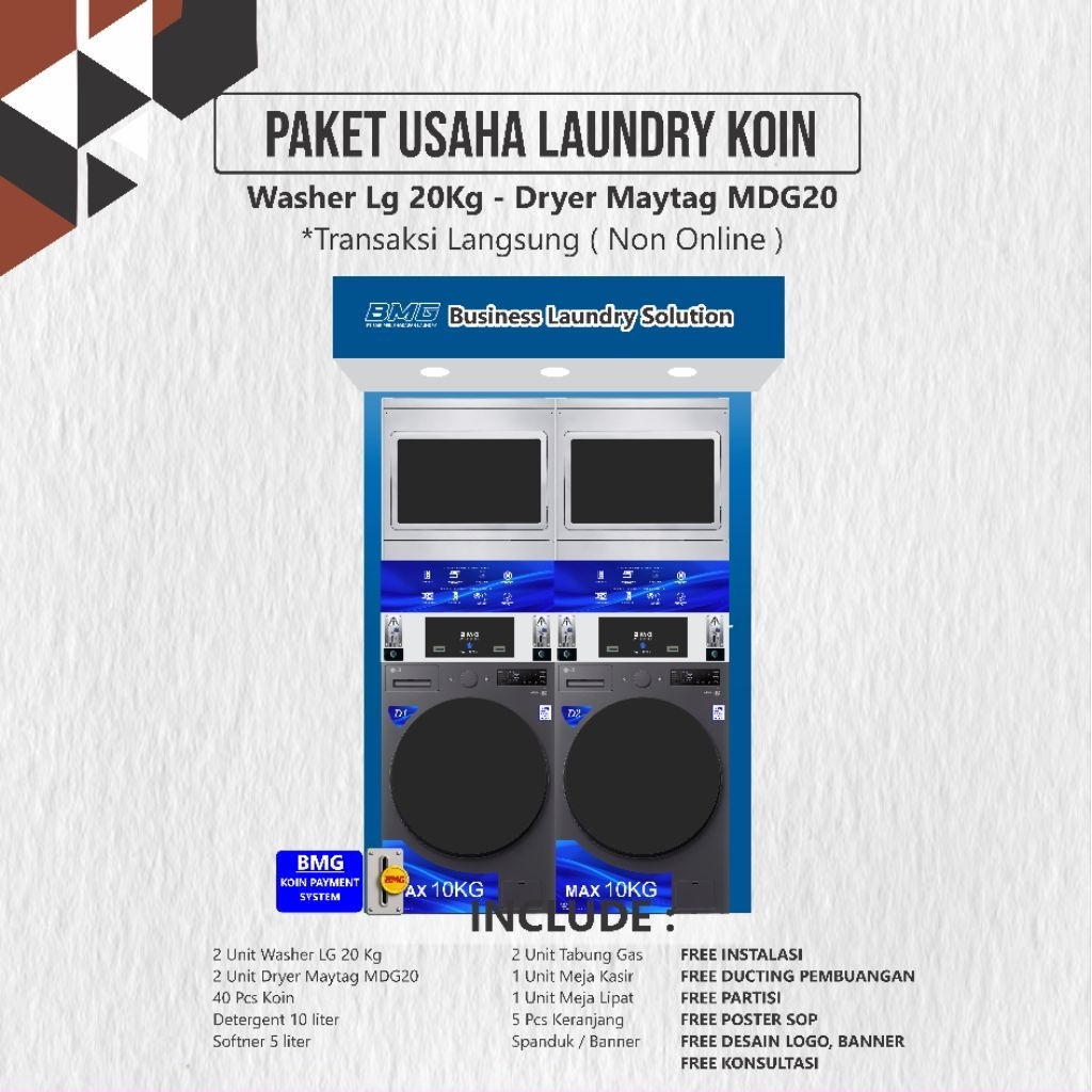 PAKET USAHA LAUNDRY KOIN LG-MAYTAG