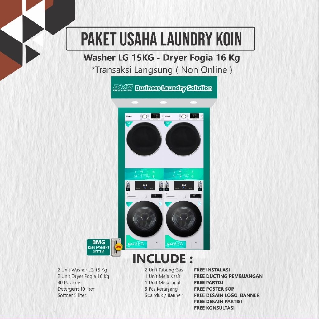 Paket Usaha Laundry Koin LG Foggia