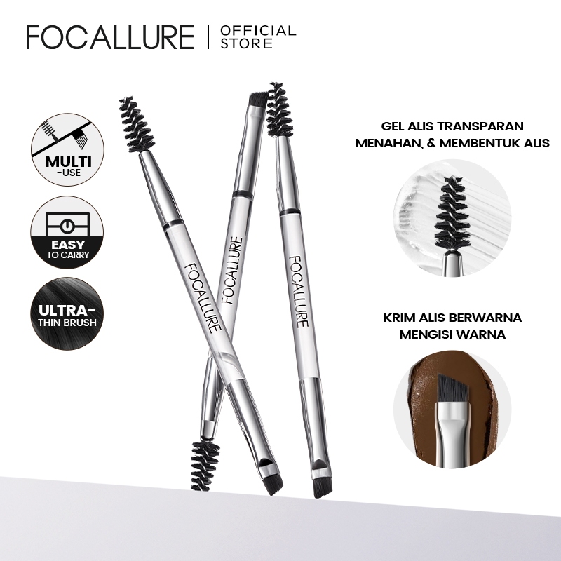 FOCALLURE 2-IN-1 Eyebrow Brush Multi-use Makeup Eye Brow Brushes Makeup Tool 1PCS