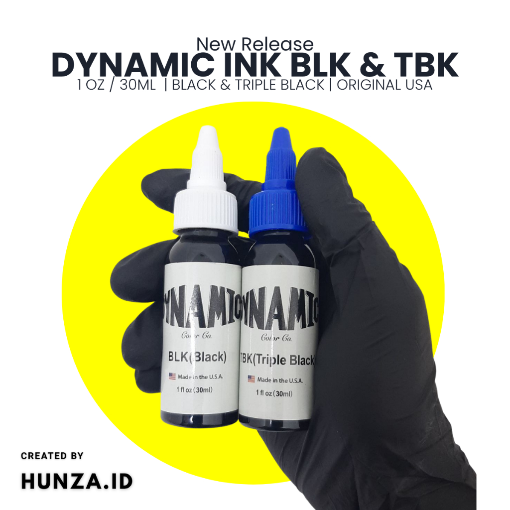 Dynamic Ink Black & Triple Black 1oz USA Original | 30ml | Tinta Tattoo BLK & TBK | Premium Quality