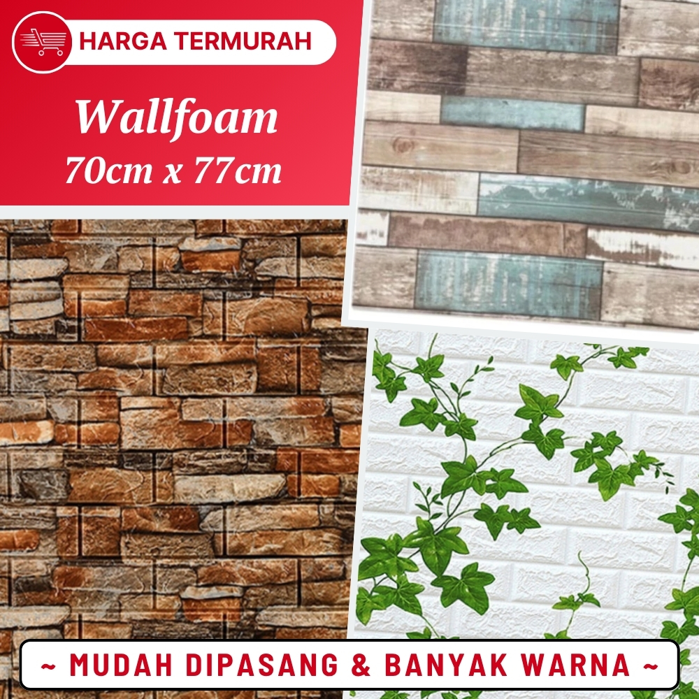 Foam Bata Motif Awan WallFoam Dinding Wallpaper Dinding Foam Motif Bata Langit 3D