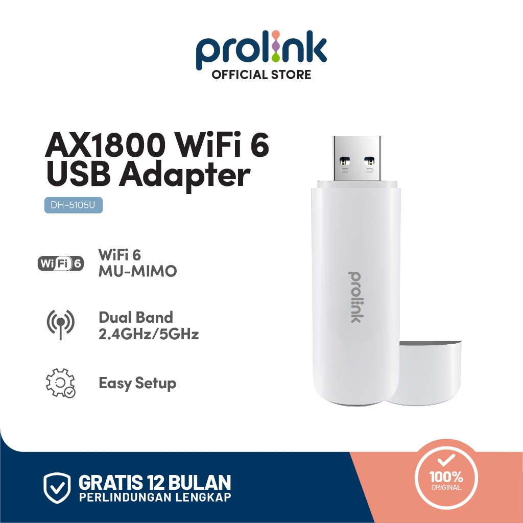 Prolink AX1800 USB Wifi 6 Adapter | Wireless Dual-Band Dongle