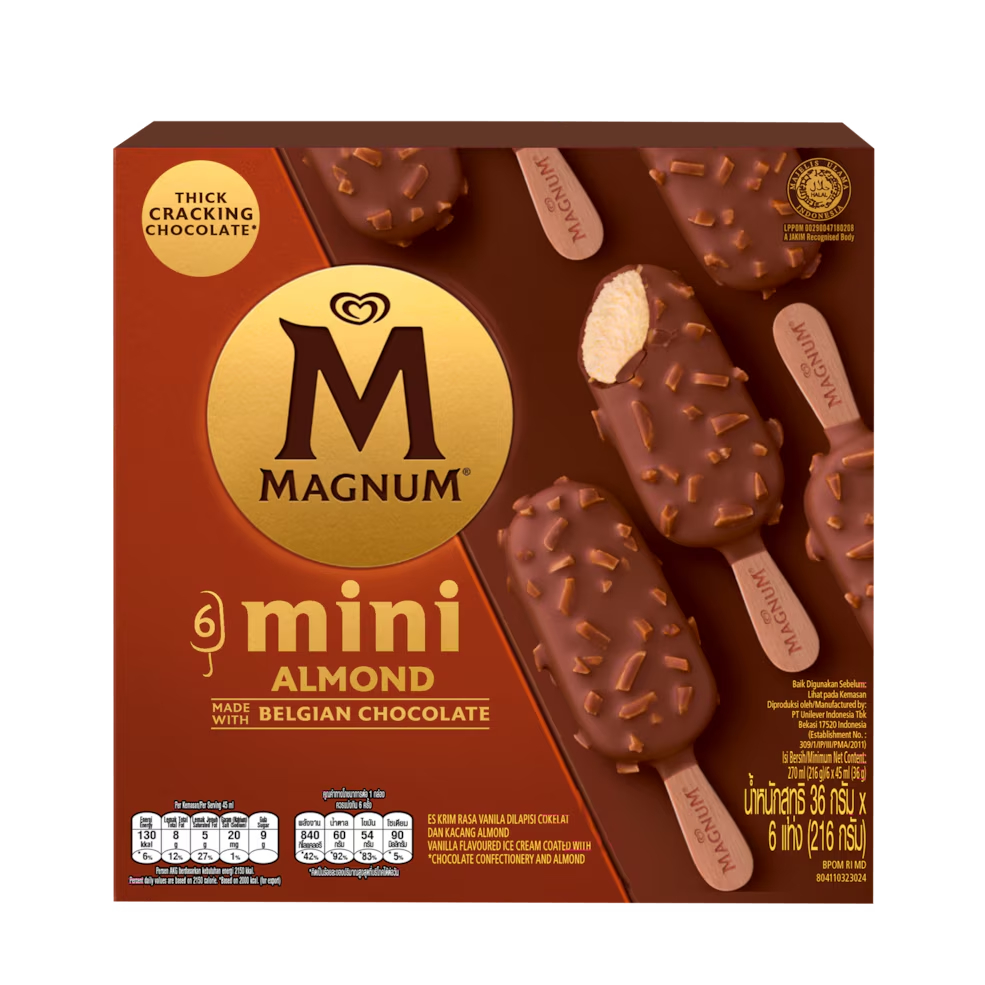 Es Krim Magnum Mini Almond Walls isi 6