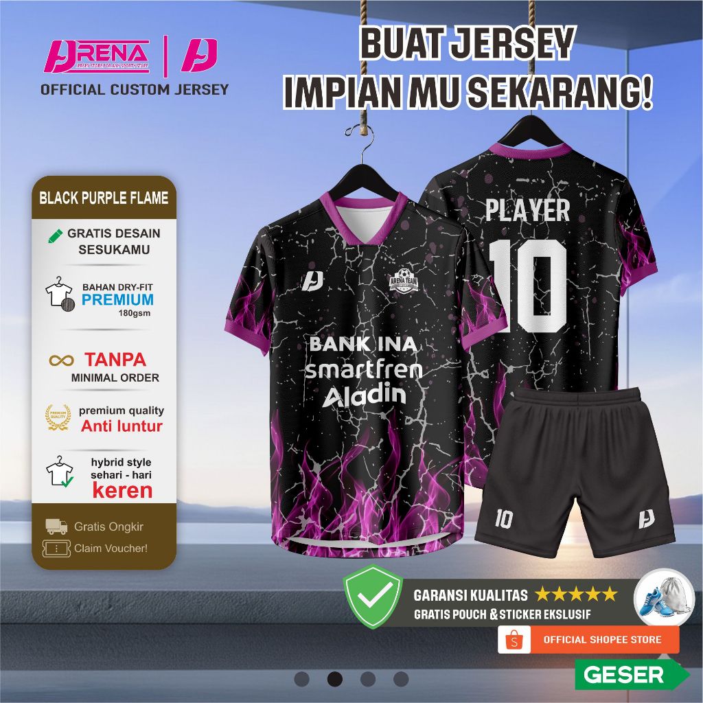 Jersey Futsal Baju Bola Baju Futsal Printing Baju Anak laki - laki Custom Desain ( Bisa Satuan )