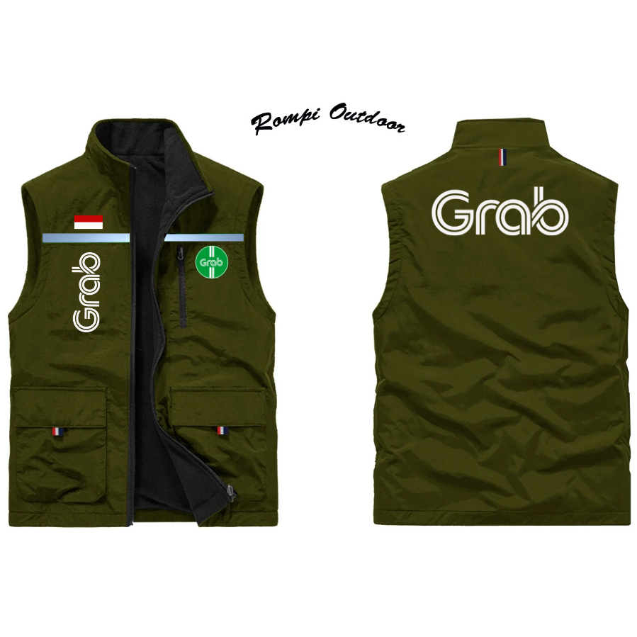Jaket Grab | Rompi Vest Grab | Rompi Ojol Grab | Rompi Kasual Grab