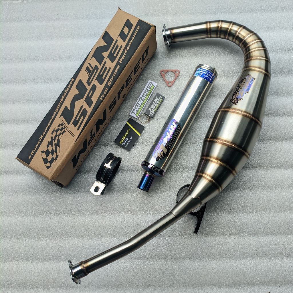 KNALPOT KOLONG PDK RX KING SILINCER ALMU LOGO LIST UNGU ORIGINAL WINSPEED