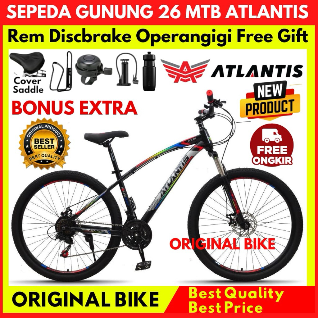 Sepeda Gunung 26 27.5 MTB Atlantis 730 Rem Cakram New