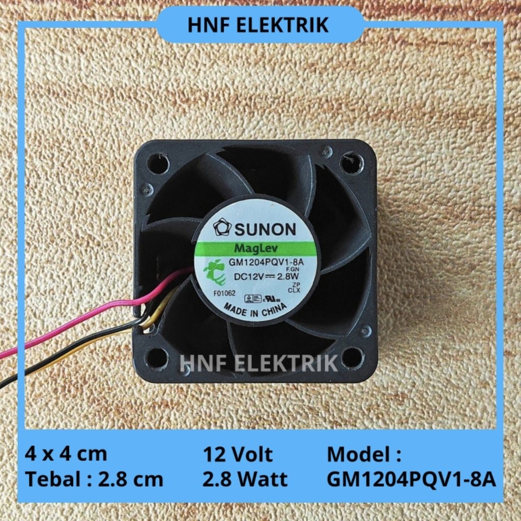 Kipas DC 4 x 4 cm 12V 2.8W Sunon Fan 4×4cm 12v 2,8w