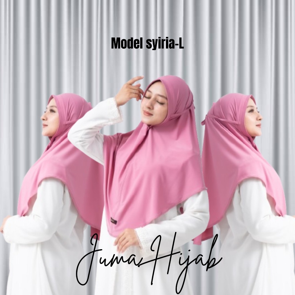 Hijab Instan Juma Syiria Non Pad Bertali Jersey Premium Jumbo Syari Nyaman Dipakai Sehari-hari