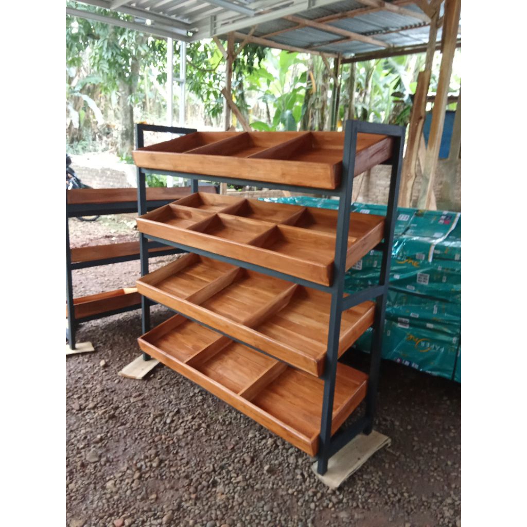 rak buah rak sayur modren serbaguna kayu jati