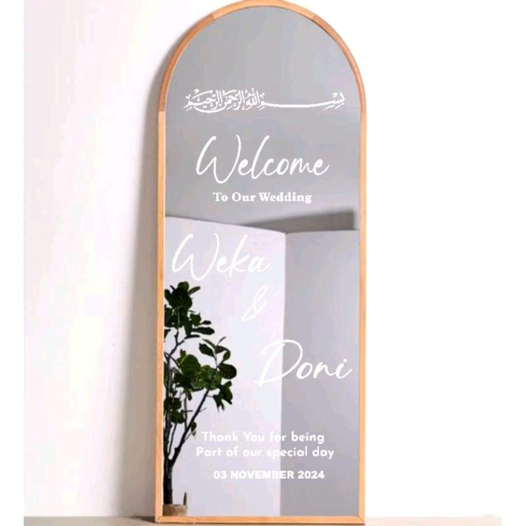 stiker wedding cutting sticker kaca miror custom pernikahan, engagement,decor, khitanan, tasyakuran 