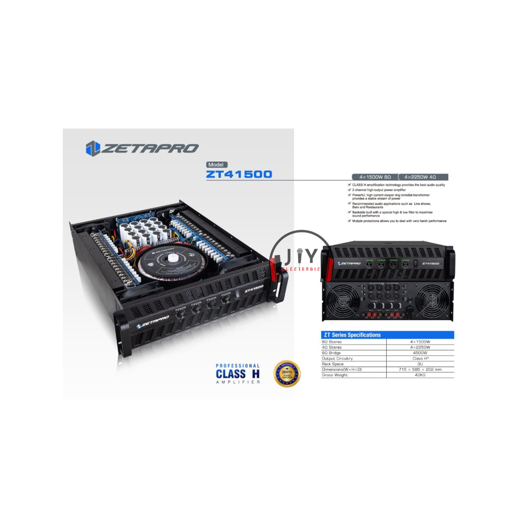 Power Zetapro 4 Channel Class H ZT-41500 ZT41500 ZT 41500 Original