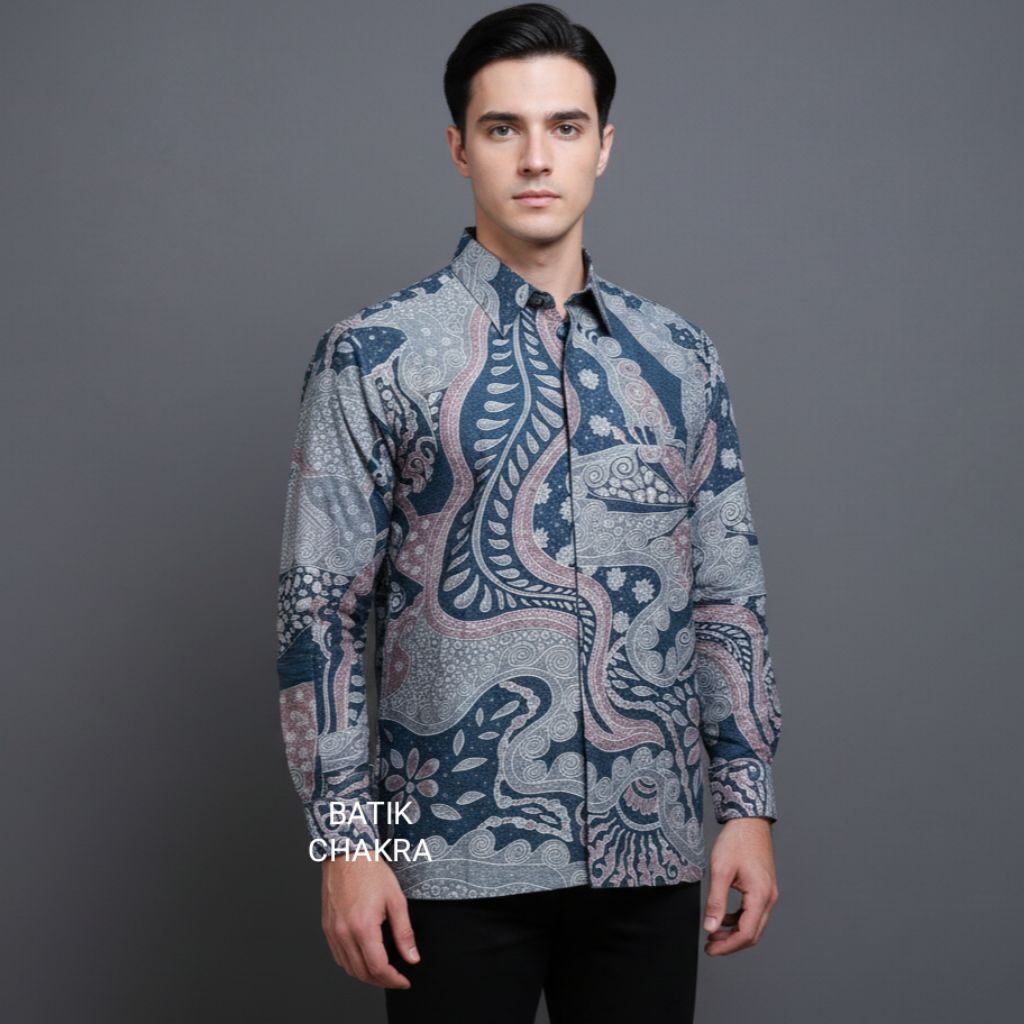 KEMEJA BATIK PRIA LENGAN PANJANG BAHAN DOBY LAPIS FURING MOTIF TERBARU