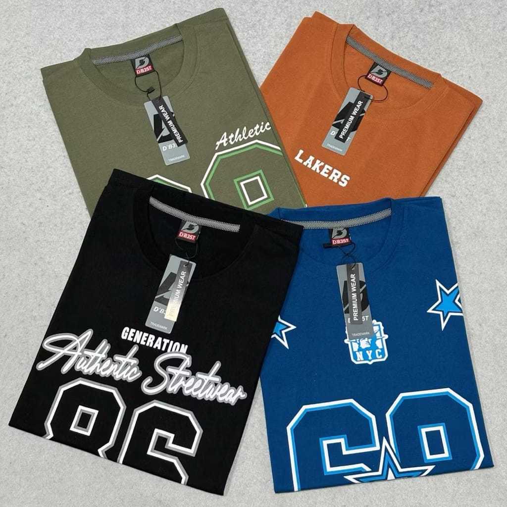 paket 4 pc kaos angka simple minimalis kaos angka pria lengan pendek baju kaos pria dan wanita