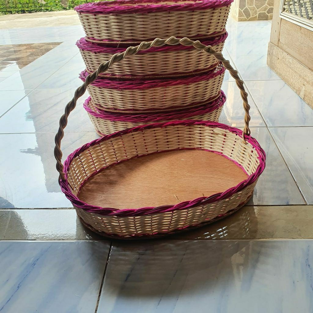 keranjang rotan oval /kranjang buah parcel