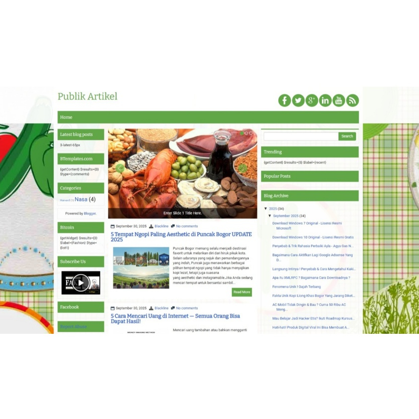 Tema Blogger Blogspot Profesional DIETING | Desain Elegan | Support Adsense