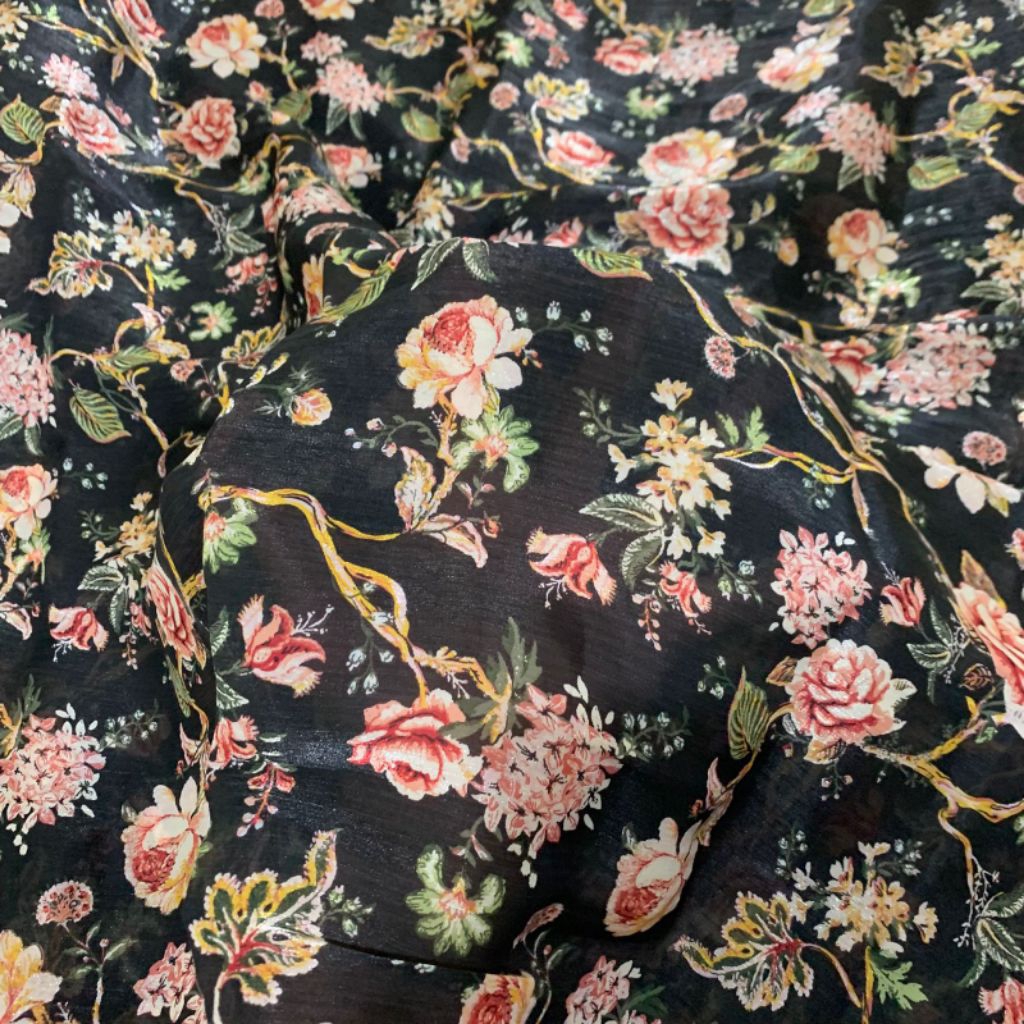 kain organdi sifon - kain chiffon glasses - kain sifon glasses motif - kain organdi motif bunga