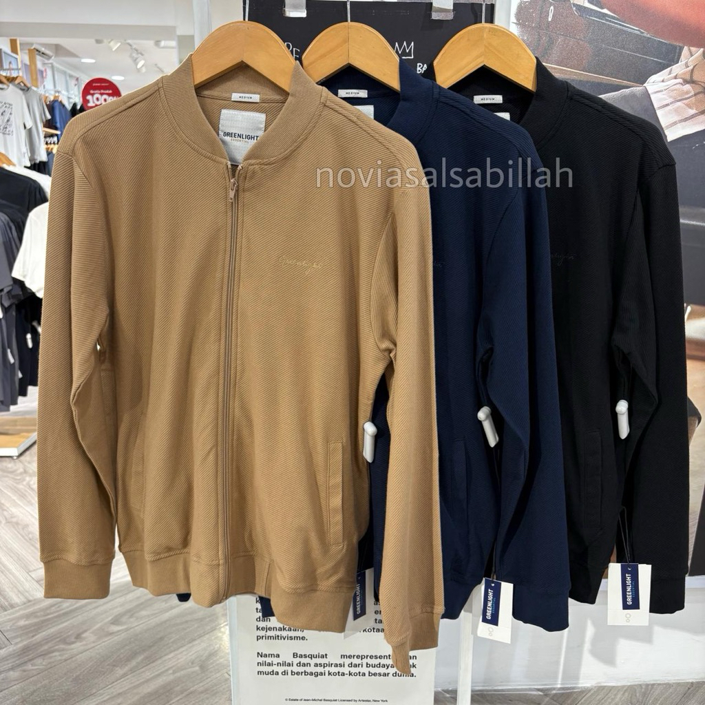 Jaket GREENLIGHT Essential Bomber Regulerfit Cotton Logo Latin Original 100%