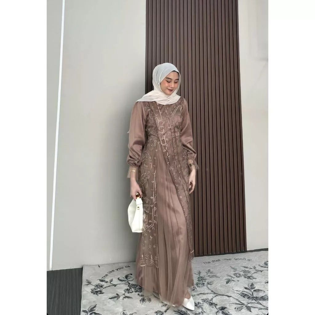 Gamis Kinar Brokat Premium Import Gamis Pesta Terbaru Gamis Lebaran