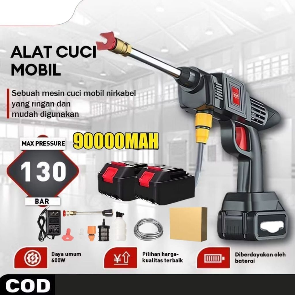 Jet Steam Cleaner 21V Alat Steam Cuci Motor & Mobil  Jet Steam 21Volt