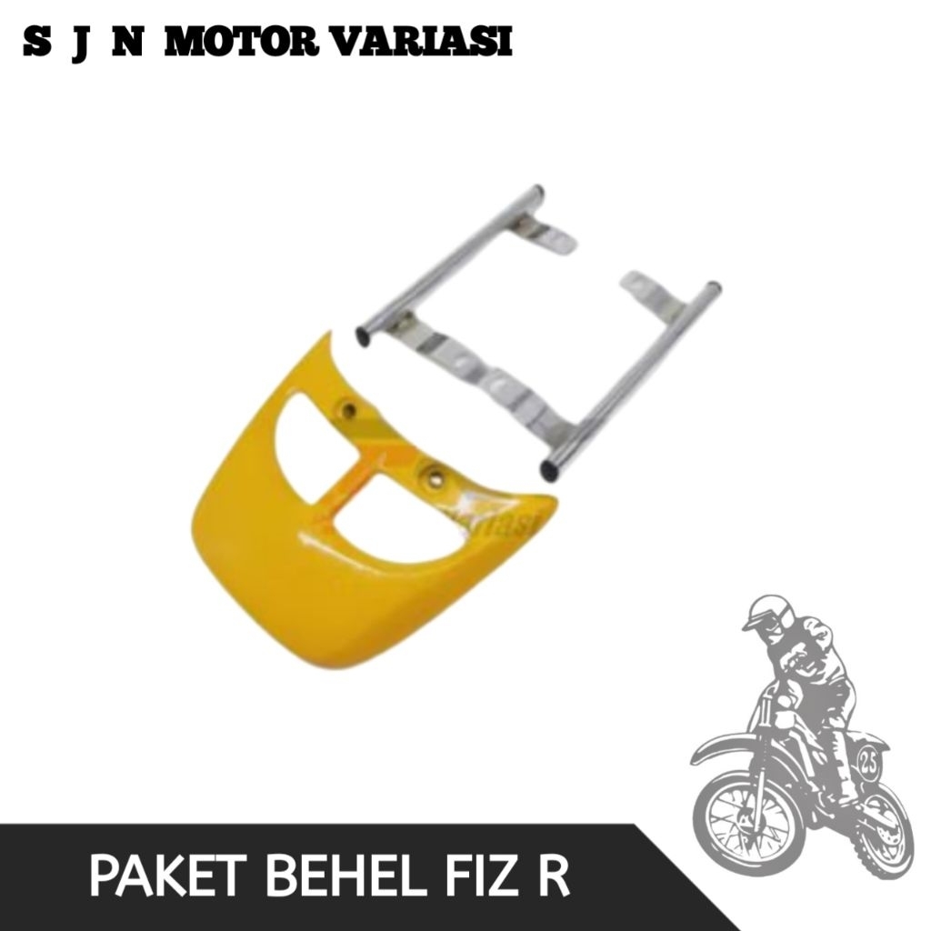 Paket Begel Fiz R Behel Samping Fizr Dan Begel Fizr Belakang  Kuning Chrome Satu Set SJN Motor Varia