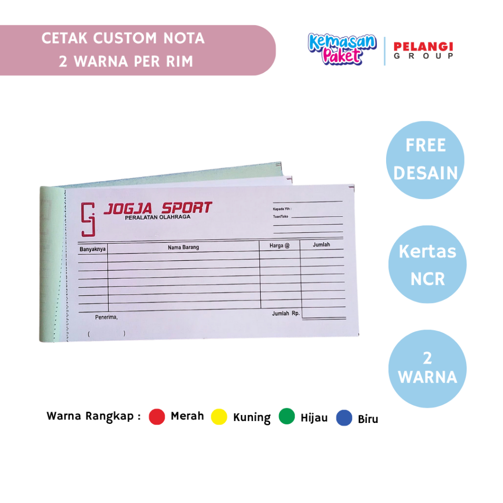 CETAK NOTA CUSTOM FREE DESAIN CETAK NOTA 2 WARNA NOTA 2 PLY NOTA 3 PLY