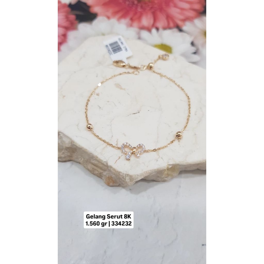 Gelang Serut Rantai Pita 8k