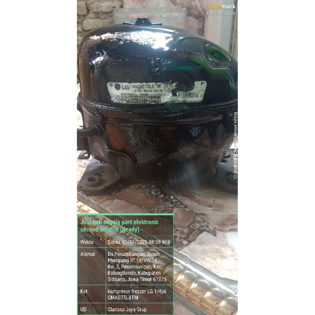 kompresor Freezer berdiri 6 rak, frezzer box 350 liter merk LG CMA07LATM