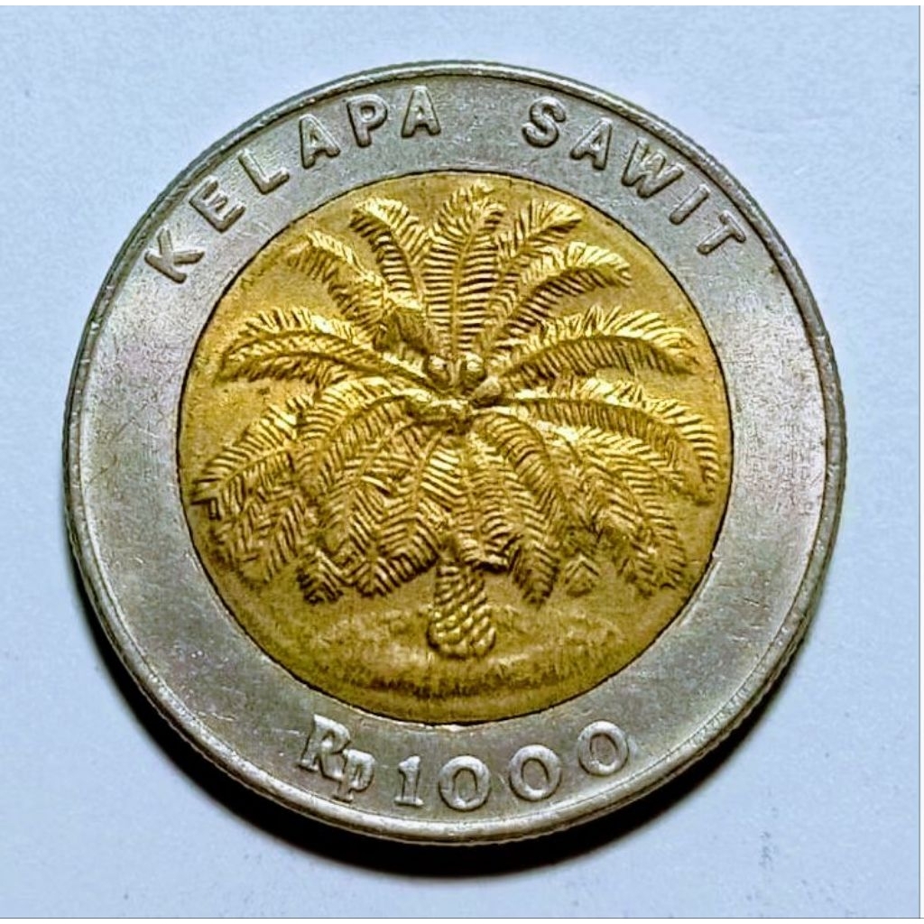Koin Logam Seribu 1.000 Rupiah Kelapa $awit Tahun Campur (1995, 1996, 1997)