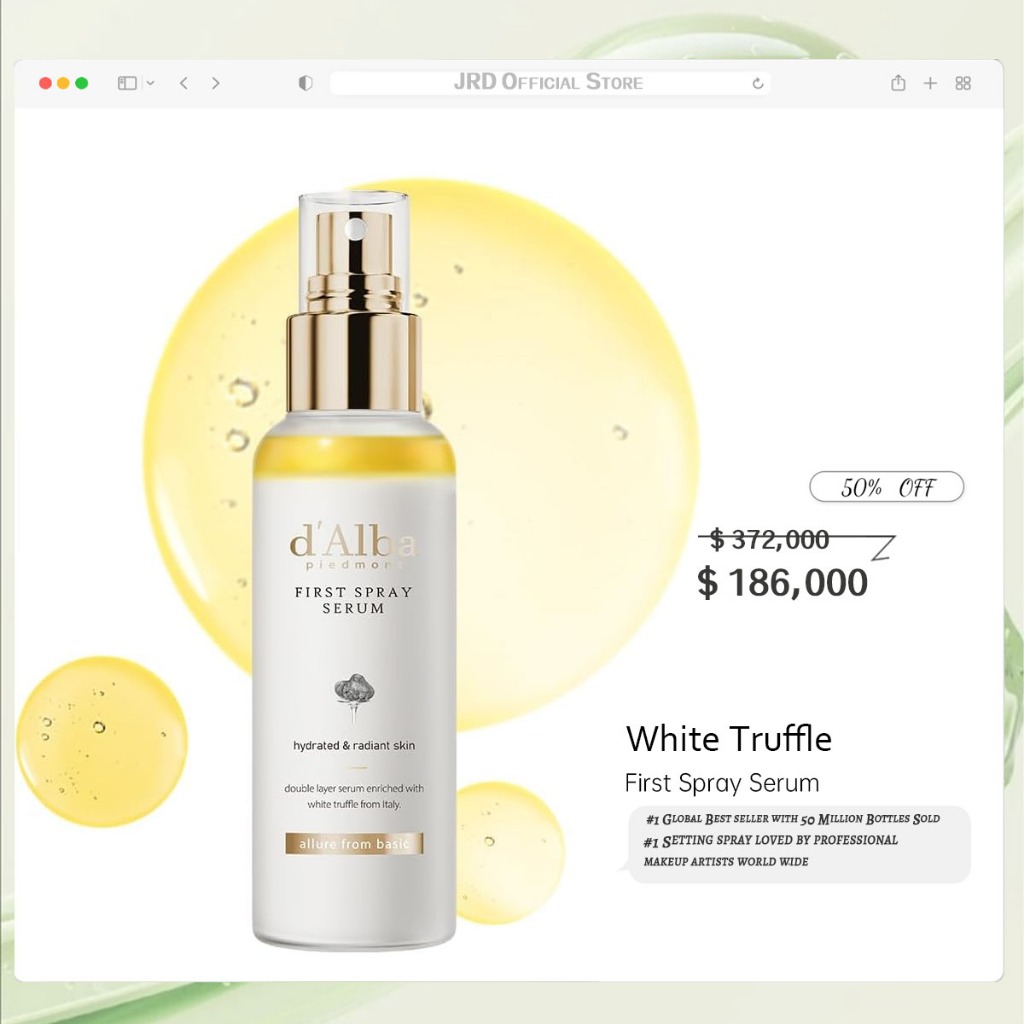 D'ALBA White Truffle Spray Serum 100ml / 2-in-1 Mist Serum