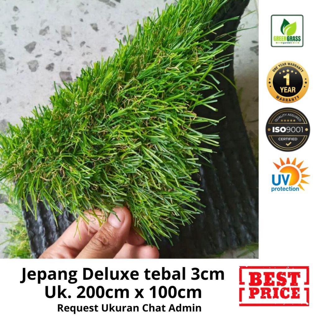RUMPUT SINTETIS JEPANG DELUXE UKURAN 200CM X 100 CM