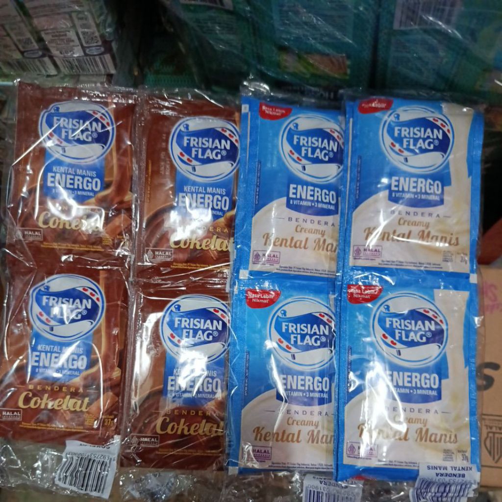 Susu Frisian Flag Sachet Kental Manis Cokelat / Putih 1 Renteng