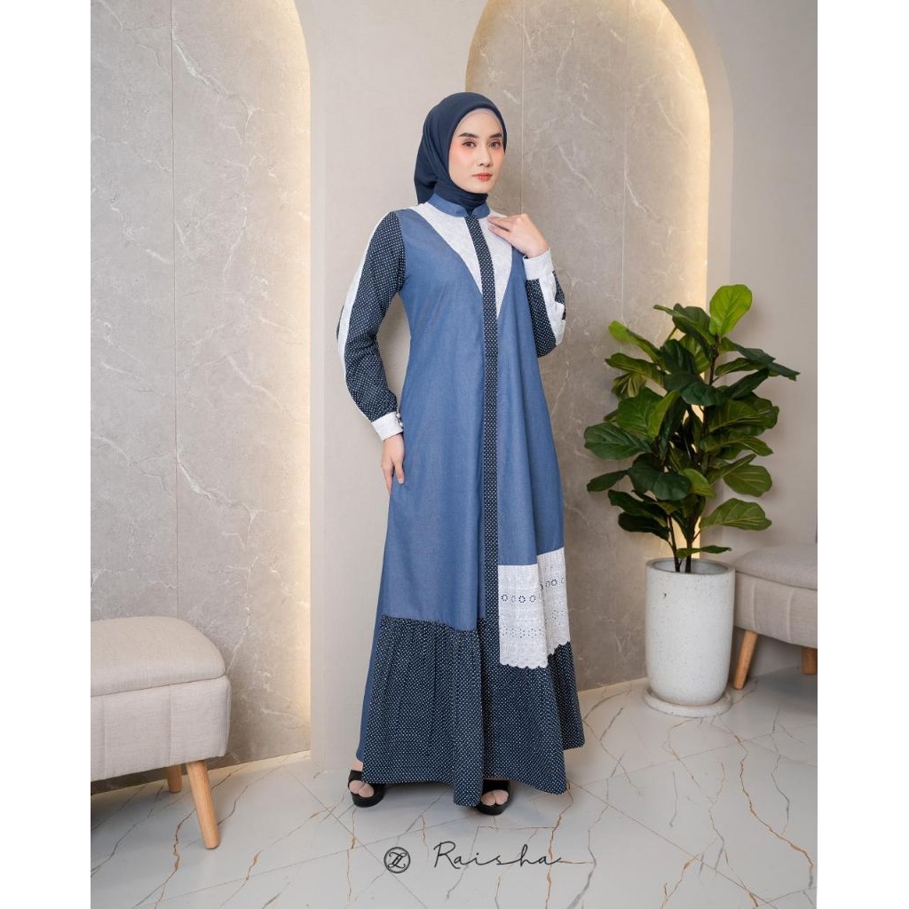 Raisha dress by zalifa✔️gamis zalifa, gamis motif. gamis zalifa