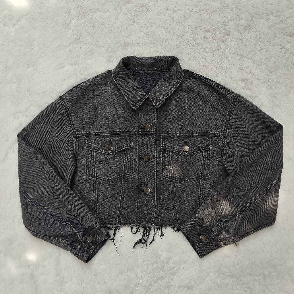 Jacket Destroy Boxy Crop Original sisa Export
