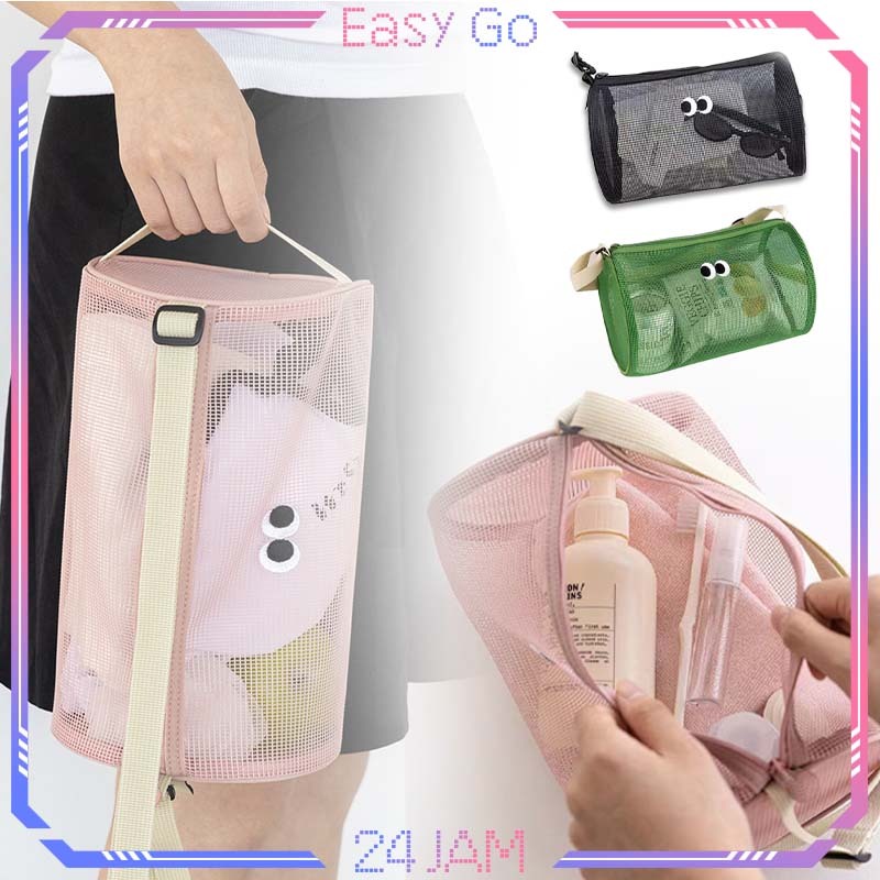 Tas Jaring Selempang Serbaguna Tas Jaring Jaring Pantai Lipat Portabel Tas Jaring Alat Selam