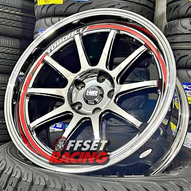 Velg HSR R17 Black Chrome HRV Xpander Innova Camry Civic Velg Mobil HSR TOBOALI Ring 17