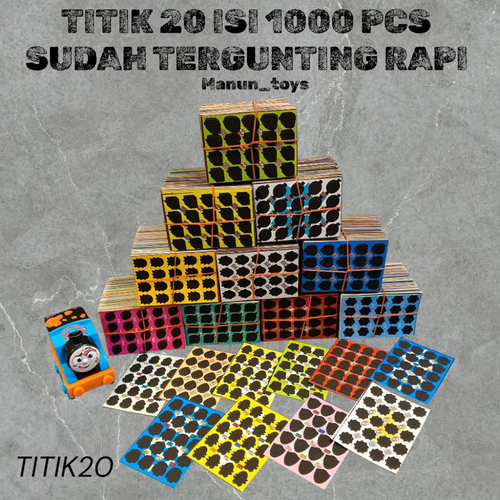 Titik 20 isi 1000 pcs sudah tergunting rapi mainan gosokan bom tengkorak gosok2 berhadiah