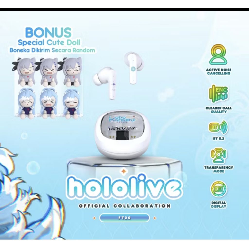 Fantech X Hololive Exclusive Collaboration TWS Groove ANC FT20 KOBO Kanaeru