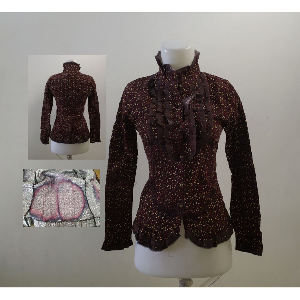 Blus wanita corduroy marun(Preloved)