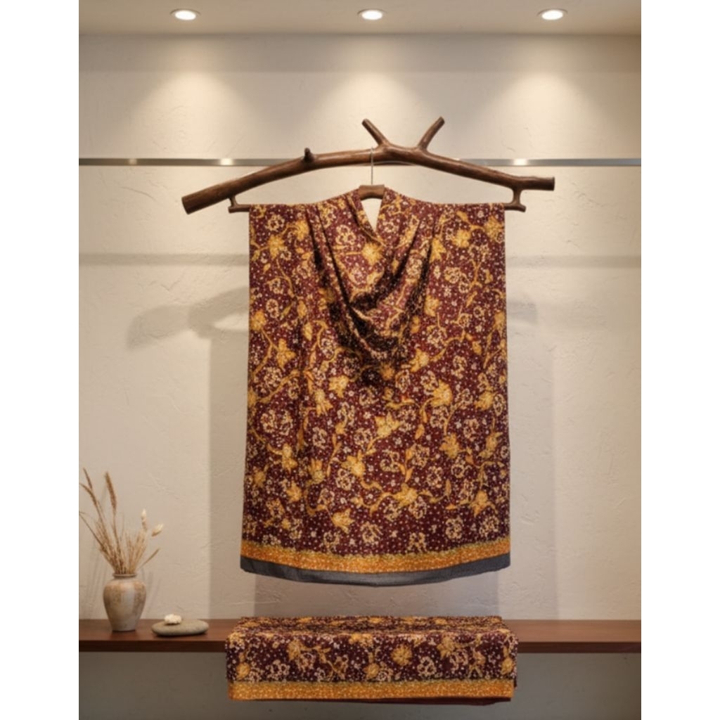 Mahogany--gold- olive kain batik asli tulis lasem batik tulis batik lasem