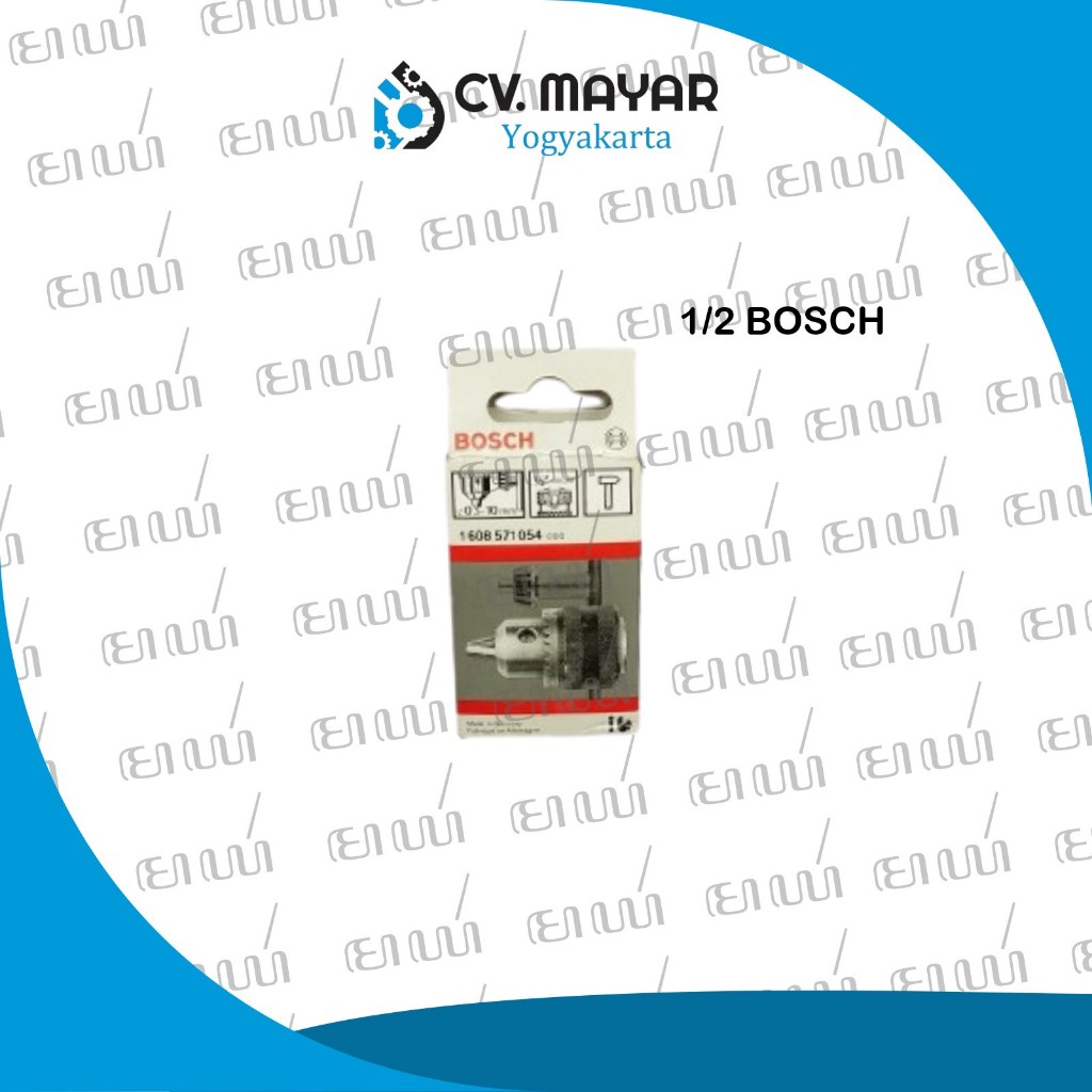 BOSCH - Kepala Bor 10mm dan Kunci Kepala Bor / Drill Chuck 10mm - 1/2"