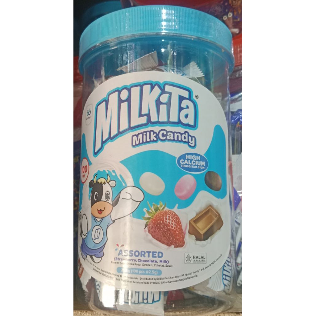 PERMEN MILKITA/MILK CANDY PER 1 TOPLES ISI 100PCS HARGA LEBIH MURAH COCOK UNTUK JUAL ECER UNTUNG BAN