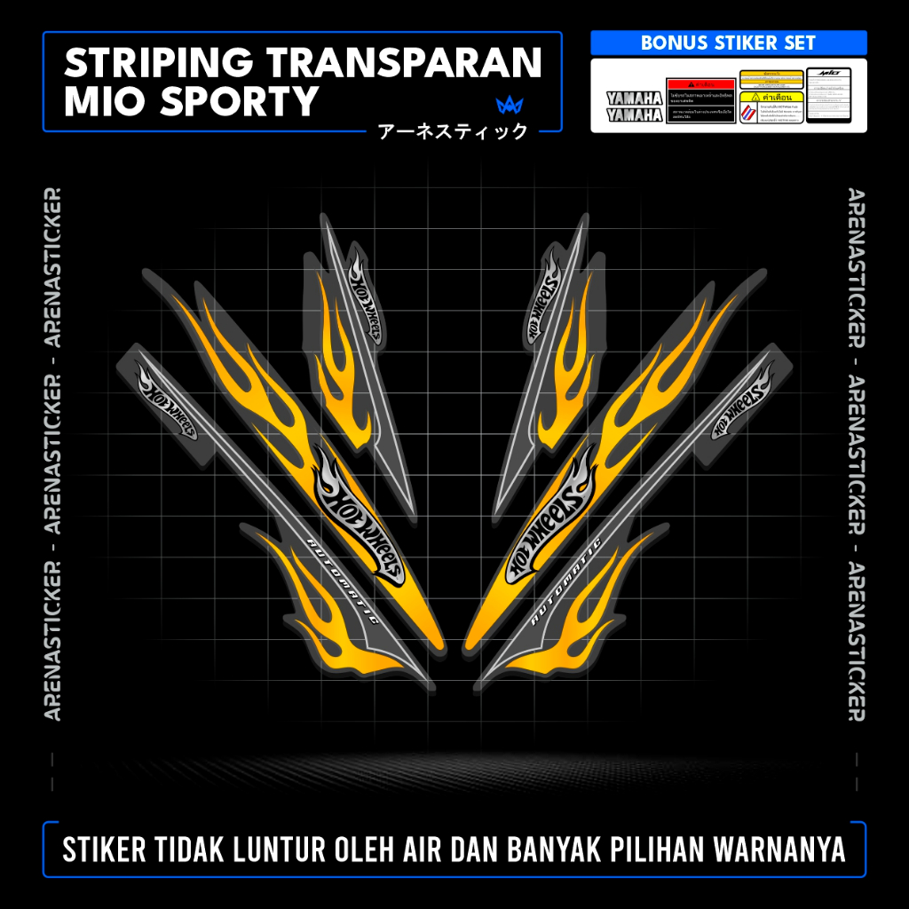 Code MST03c Striping TRANSPARAN Mio Smile Garnish 110 Mio Amore Mio Mx Mio Z Sticker Stiker Setiker 