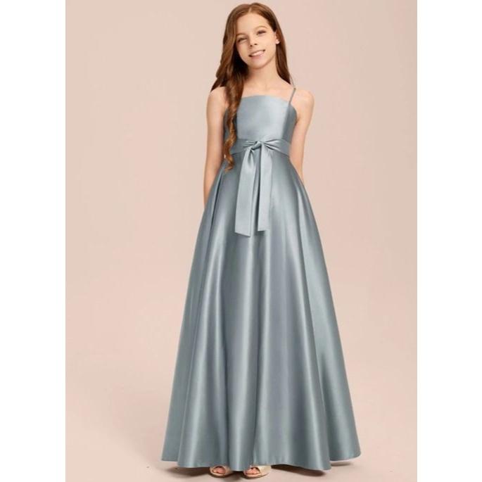 MK047 | DRESS ANAK SATIN VELVET PANJANG PREMIUM - DRESS NATAL MEWAH DAN ELEGAN - GAUN PESTA KEKINIAN