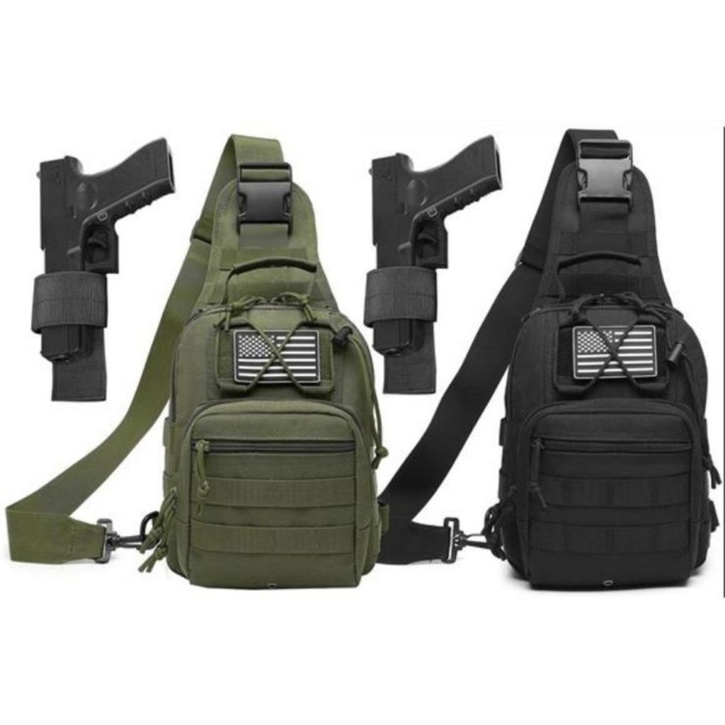 TAS SLEMPANG DADA TAS PUNGGUNG TAS PRIA TAS ARMY FREE LOGO