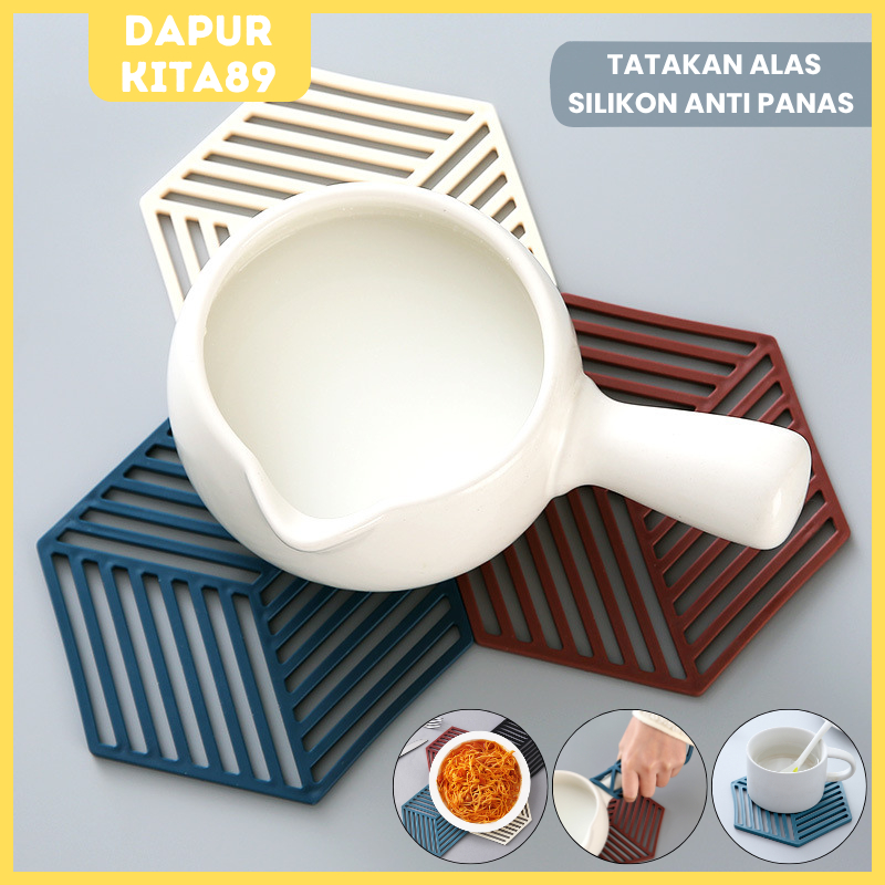DK89 Tatakan Alas Gelas Piring Panci Silikon Anti Panas Meja Makan / Alas Tatakan Mangkok Karet Unit