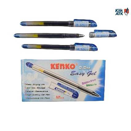 Pulpen Pena Kenko Easy Gel Warna Biru - Per lusin