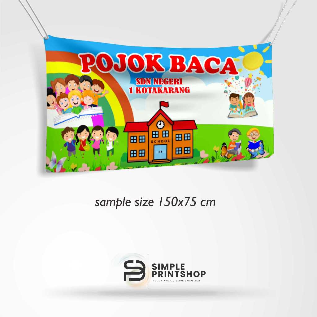 Spanduk Banner Pojok Baca Free Custom Design